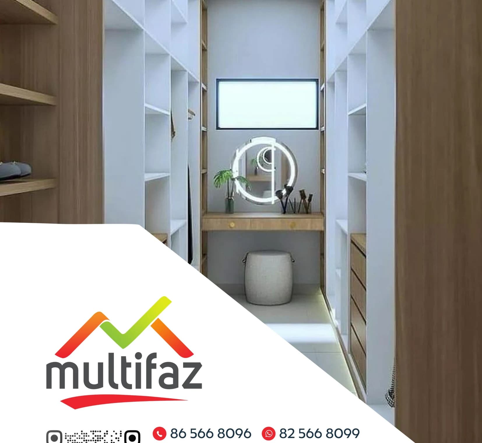 Closet Aberto com Penteadeira Central